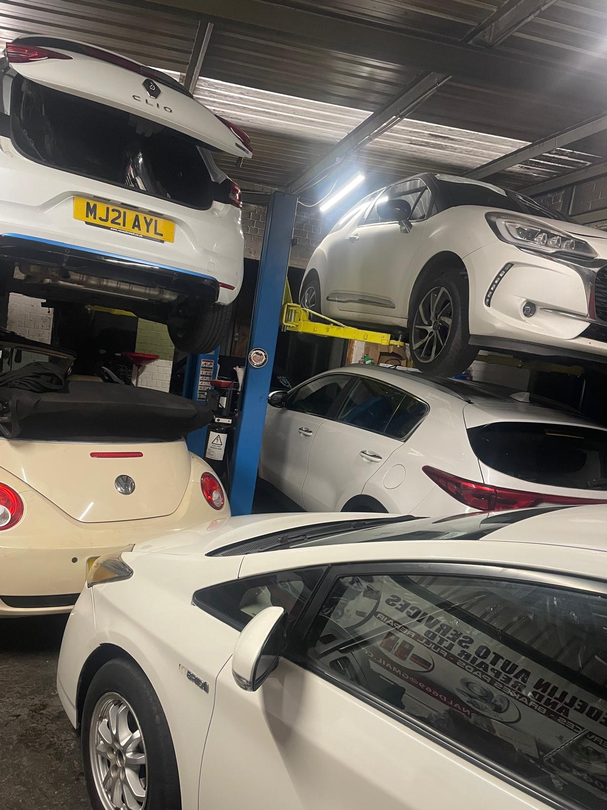 Inside Medellin Auto workshop in Willenhall